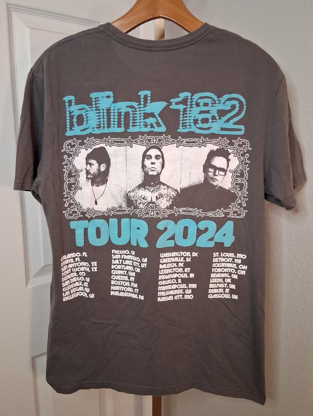 2/$5 - Blink 182 Tour 2024 T Shirt Medium Gray